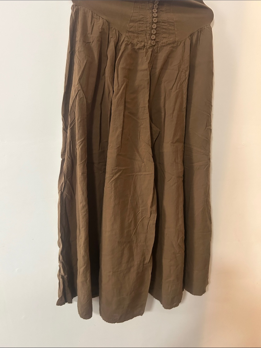 Women's Brown Jumpsuit with Button-Front Detail